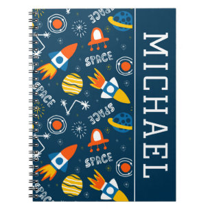 Cute Colorful Space Adventures Pattern Notebook