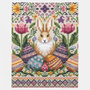 Cute/Colorful Spring/Easter fair isle  Fleece Blanket