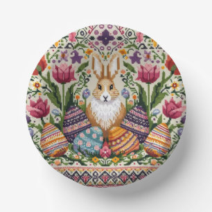 Cute/Colorful Spring/Easter fair isle Paper Plate