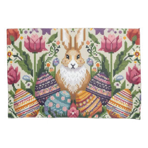 Cute/Colorful Spring/Easter fair isle  Pillowcase