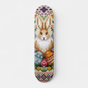 Cute/Colorful Spring/Easter fair isle  Skateboard