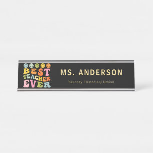 Cute Colorful Teacher Desk Name Plate