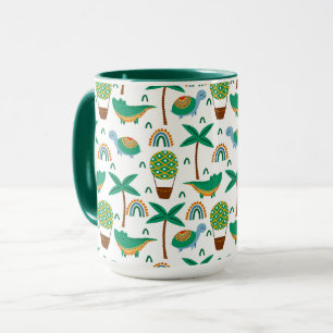 Cute Colorful Turtle Alligator Rainbow Pattern Mug