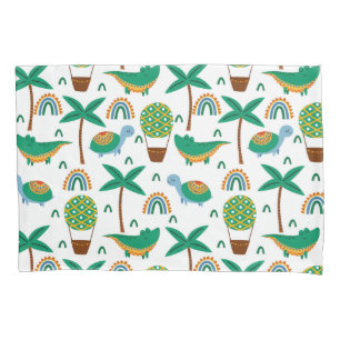 Cute Colorful Turtle Alligator Rainbow Pattern Pillowcase