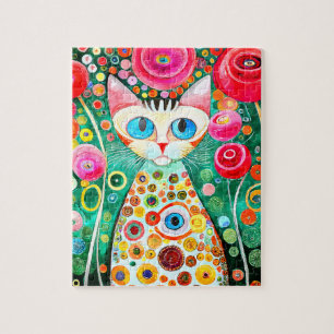 Cute Colorful Unique Kitten Jigsaw Puzzle