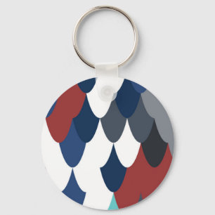 Cute colotful fish crust pattern keychain