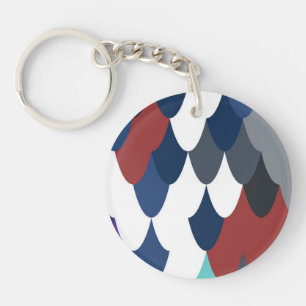 Cute colotful fish crust pattern keychain