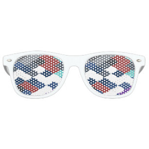 Cute colotful fish crust pattern retro sunglasses
