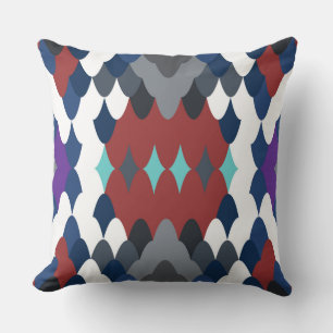 Cute colotful fish crust pattern throw pillow