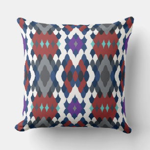 Cute colotful fish crust pattern throw pillow