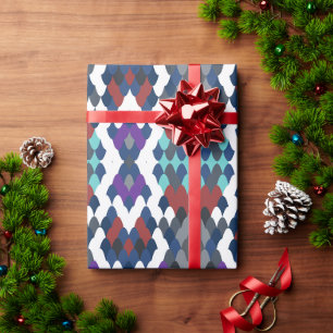 Cute colotful fish crust pattern wrapping paper