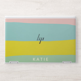 Cute Colour Block Stripes in Minty Pastels HP Laptop Skin
