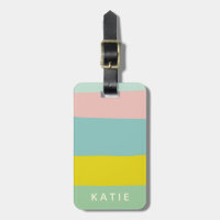 Cute Colour Block Stripes in Minty Pastels