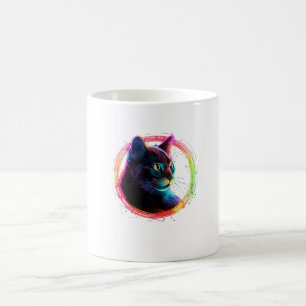 cute colour full cat design coffee mug