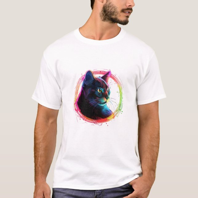 cute colour full cat design  T-Shirt (Front)
