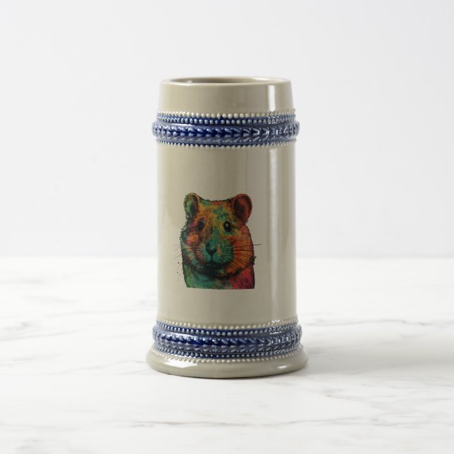 cute colour full hamster art design  beer stein (Center)
