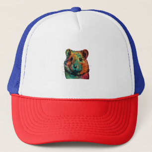 cute colour full hamster art design  trucker hat