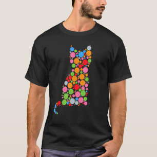 Cute Colour Polka Dot Cat  International Dot Day T-Shirt