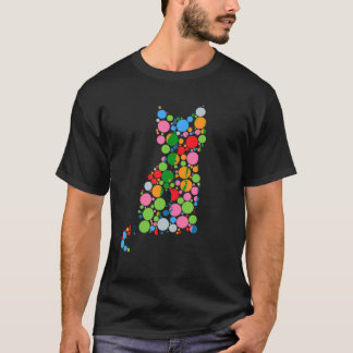 Cute Colour Polka Dot Cat Lover International Dot T-Shirt