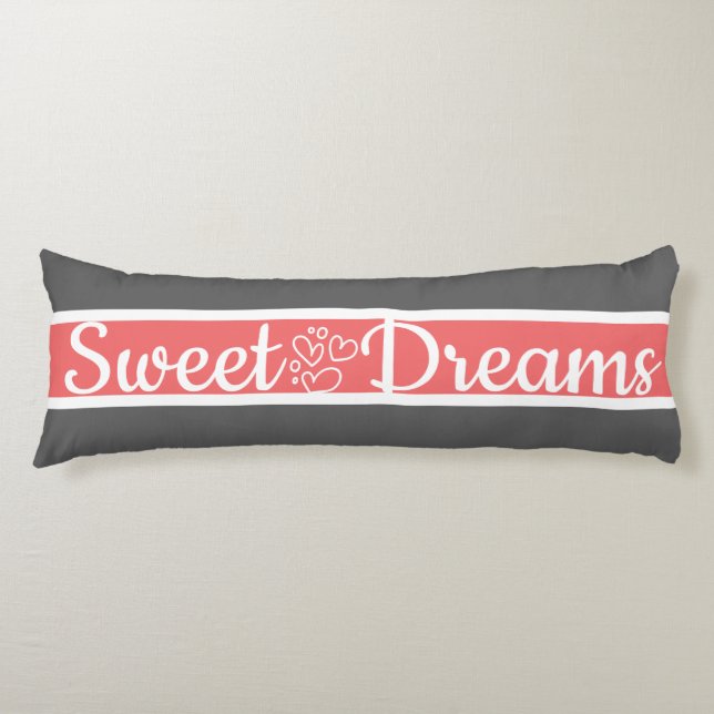 Cute Colour Striped Grey and Pink Pattern Body Pillow (Front)