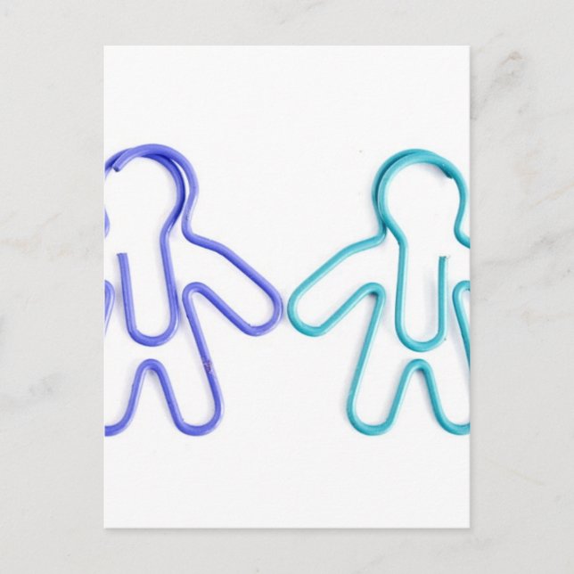 cute coloured paperclip men postcard (Front)
