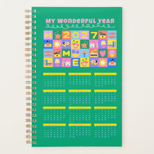 Cute Colourful 2027 Year at a Glance Calendar Post Planner
