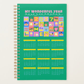Cute Colourful 2027 Year at a Glance Calendar Post Planner