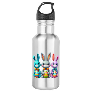 Cute, colourful 3 Easter bunny 532 Ml Water Bottle