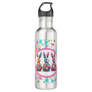 Cute, colourful 3 Easter bunny 710 Ml Water Bottle
