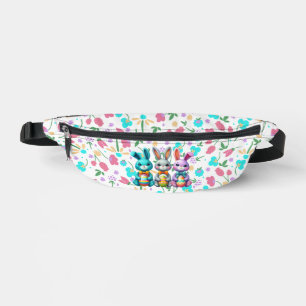 Cute, colourful 3 Easter bunny Fanny Pack