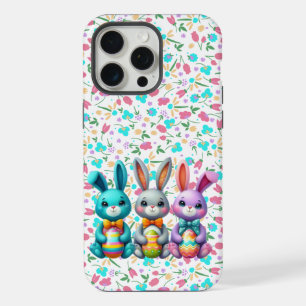 Cute, colourful 3 Easter bunny iPhone 15 Pro Max Case
