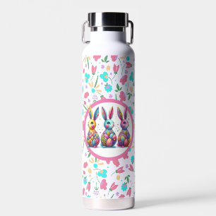 Cute, colourful 3 Easter bunny Water Bottle