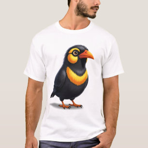 Cute Colourful 3D Cartoon Bird T-Shirt