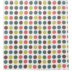 Cute colourful 70s pattern with polka dots