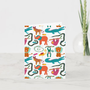 Cute Colourful Abstract Animals Kids Pattern Card