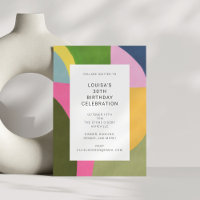 Cute Colourful Abstract Art Modern 30th Birthday