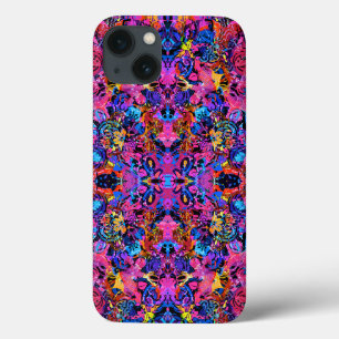 Cute colourful abstract floral patterns iPhone 13 case