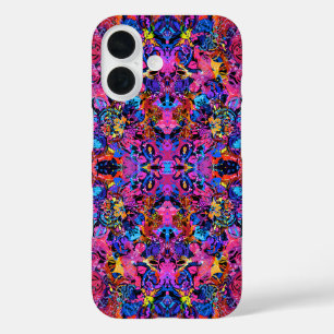 Cute colourful abstract floral patterns iPhone 16 case
