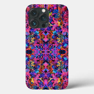 Cute colourful abstract floral patterns iPhone 13 pro case