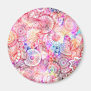 Cute colourful abstract flowers license plate fram magnet