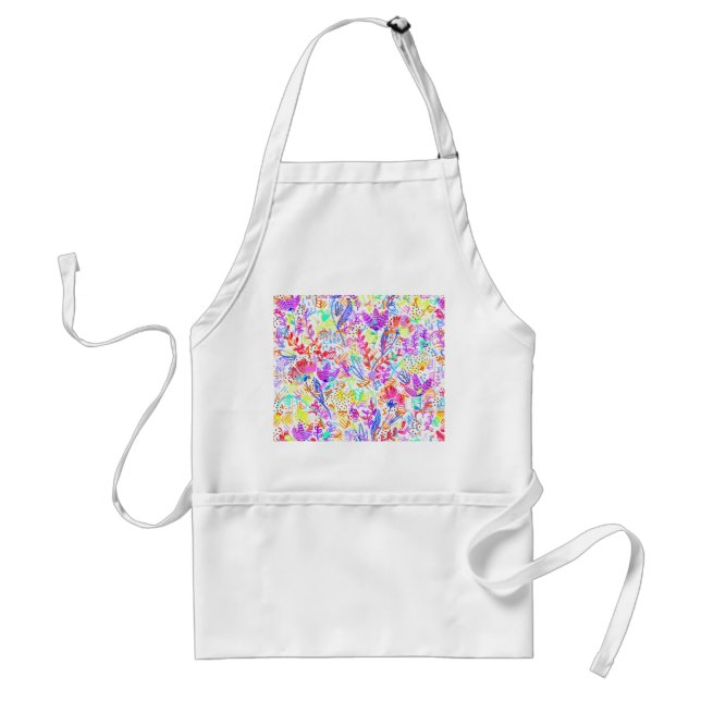 Cute colourful abstract flowers patterns standard apron (Front)
