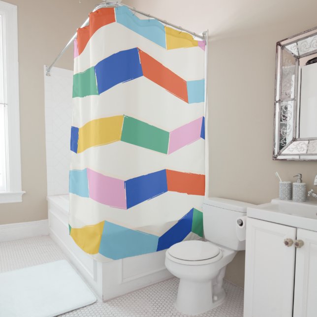 Cute Colourful Abstract Geometric Chevron Pattern (In Situ)