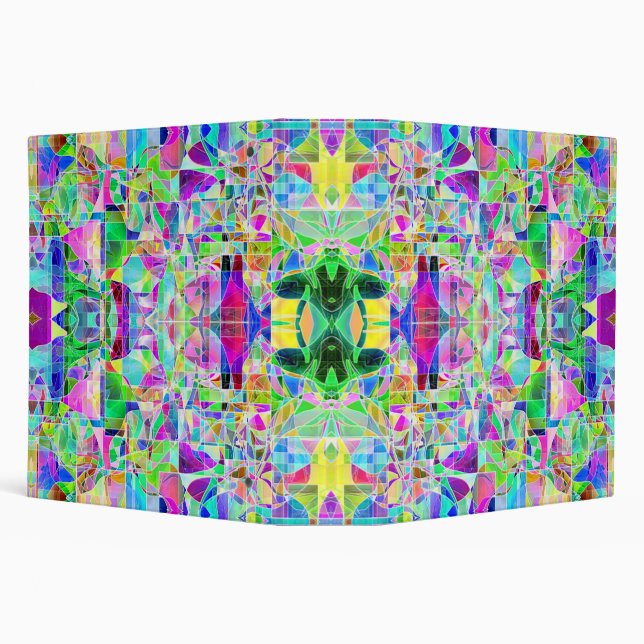 Cute colourful abstract geometric fragments design binder (Background)