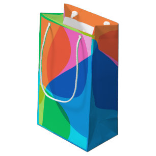 Cute Colourful Abstract Geometric Rainbow Small Gift Bag