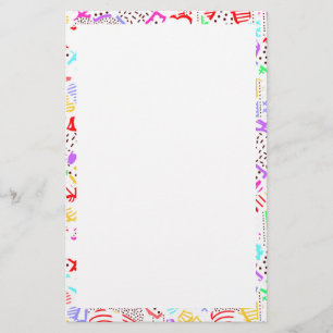 Cute colourful abstract hearts stationery