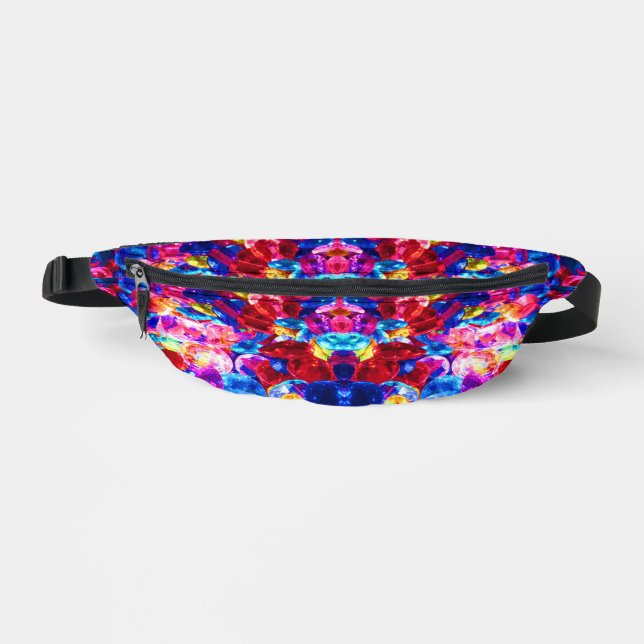 Cute colourful abstract jewellery texture fanny pack (Front)