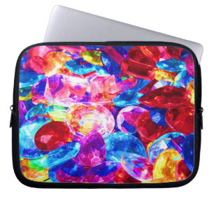 Cute colourful abstract jewellery texture laptop sleeve