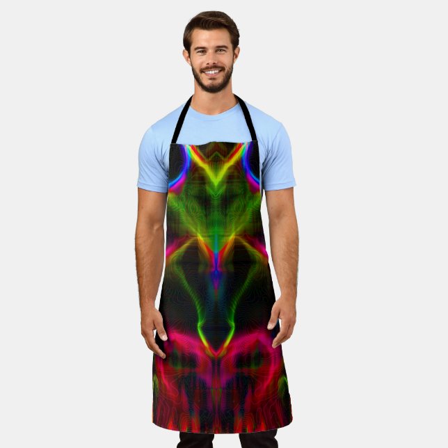 Cute colourful abstract lines  apron (Worn)