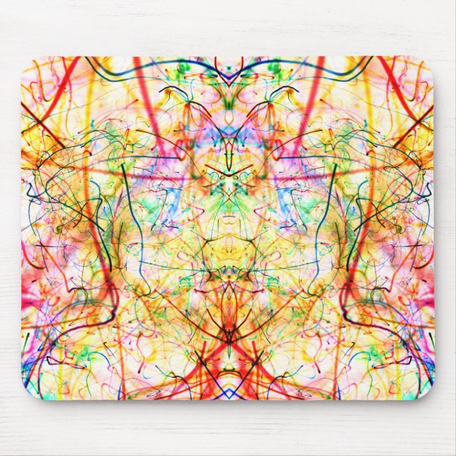 Cute colourful abstract lines mouse pad (Front)