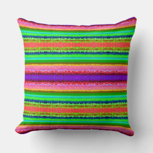 Cute colourful abstract lines throw pillow
